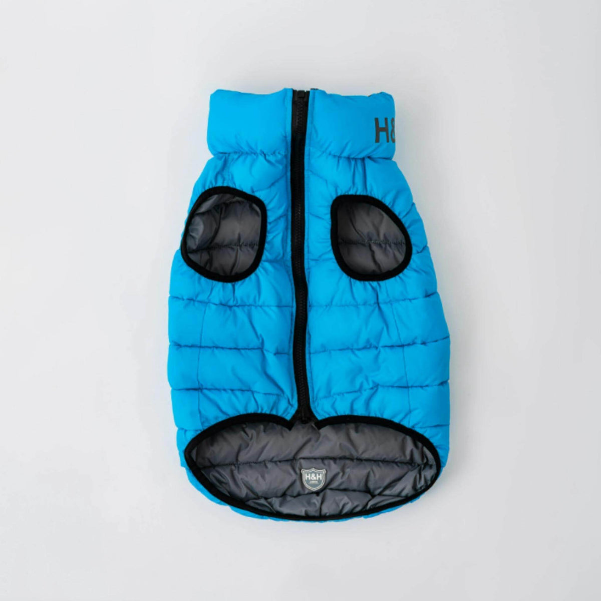 HUGO & HUDSON Puffer Jacket Mid Blue/Grey Reversible RunWild