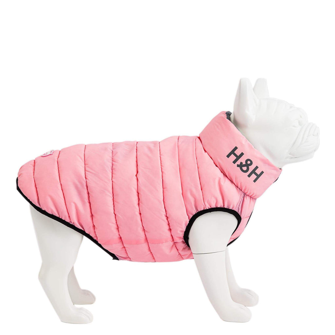HUGO HUDSON Puffer Jacket Pink Grey Reversible RunWild